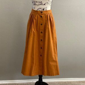 H&M Buttoned Pleated Midi Skirt